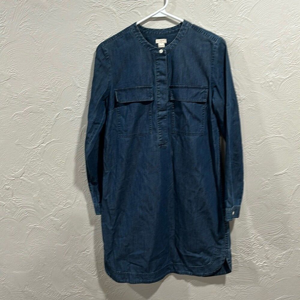 J. Crew Long Sleeve Denim Shirt Dress Size Small